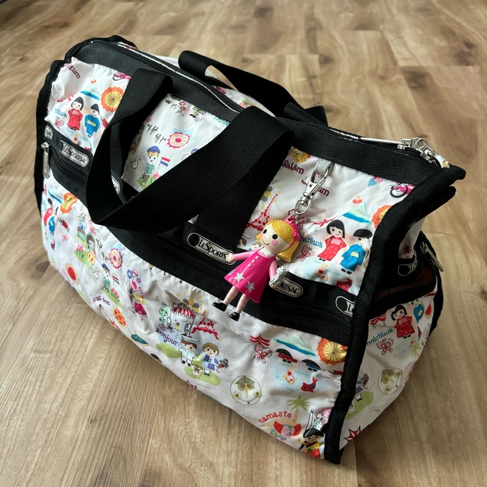 Rare Lesportsac X Disney It’s A Small World Duffel Bag Gem